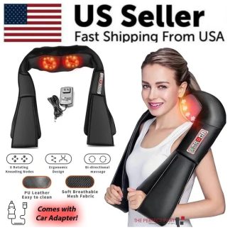 Shiatsu Back Neck And Shoulder Massager With Heat Deep Tissue 3D Kneading Pillow