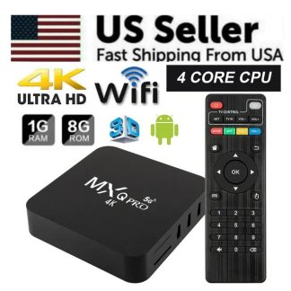 MXQ Pro 4K Ultra HD 64Bit Wifi Android 7.1 Quad Core Smart TV Box Media Player