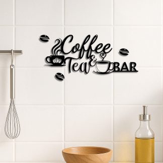 Vintage Metal Coffee Bar Sign,Rustic Wall Hanging Decor For Kitchen,Bathroom